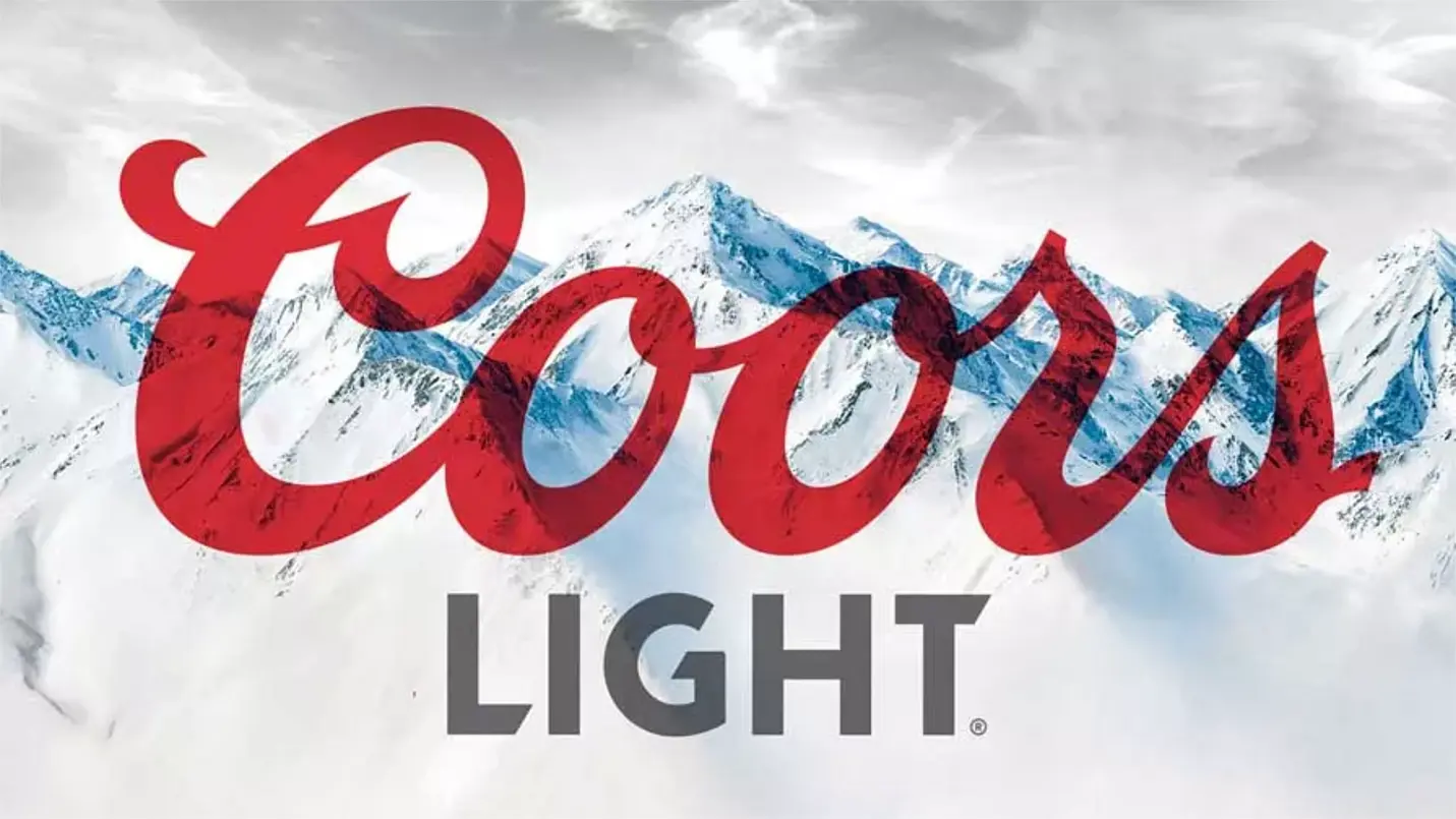 Coors Light can set against snowy mountain backdrop