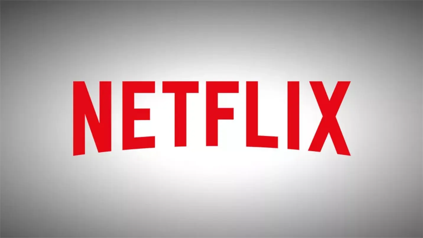 Netflix logo displayed over smooth gray gradient