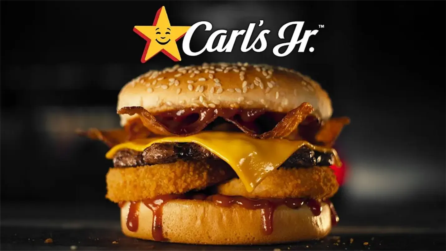 Carl’s Jr. branding with burgers and signature star logo